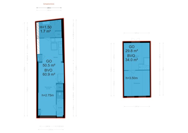 Floorplan - Herenstraat 27, 2313 AD Leiden
